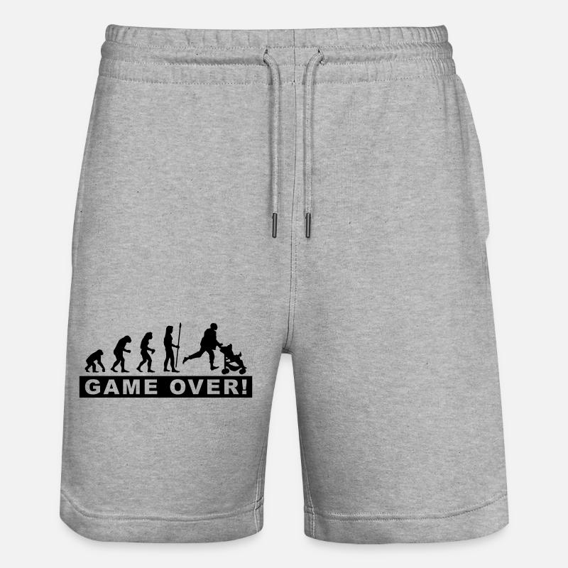 evolution_daddy - Stanley/Stella Trainer Unisex Organic Jogging Shorts - heather grey