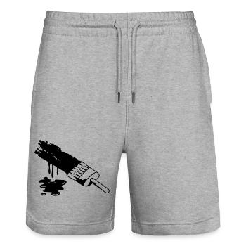 A brush and dripping paint - Stanley/Stella Trainer Unisex Organic Jogging Shorts - heather grey - Front - Nik (191cm) & Marisol (170cm)