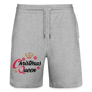 Noël - Short de jogging bio TRAINER Stanley/Stella unisexe - gris chiné - Devant - Nik (191cm) & Marisol (170cm)