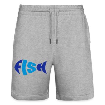 Fisch - Stanley/Stella Unisex Bio Joggingshorts Trainer  - Grau meliert - Vorne - Nik (191cm) & Marisol (170cm)
