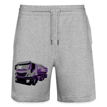 TruckIvecVektor - Stanley/Stella Unisex Bio Joggingshorts Trainer  - Grau meliert - Vorne - Nik (191cm) & Marisol (170cm)