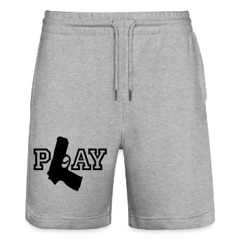 Play - Stanley/Stella Unisex Bio Joggingshorts Trainer  - Grau meliert - Vorne - Nik (191cm) & Marisol (170cm)