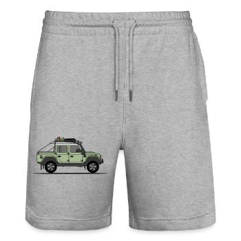 Defender 110 - Offroad double cab - Stanley/Stella Trainer Unisex Organic Jogging Shorts - heather grey - Front - Nik (191cm) & Marisol (170cm)