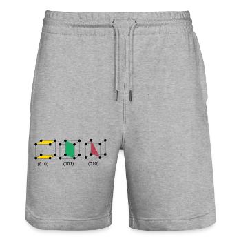 crystal lattice - Stanley/Stella Trainer Unisex Organic Jogging Shorts - heather grey - Front - Nik (191cm) & Marisol (170cm)