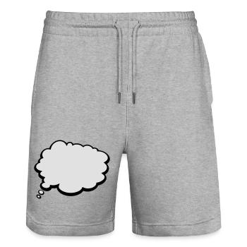 2541614 15422398 denkblase - Stanley/Stella Unisex Bio Joggingshorts Trainer  - Grau meliert - Vorne - Nik (191cm) & Marisol (170cm)
