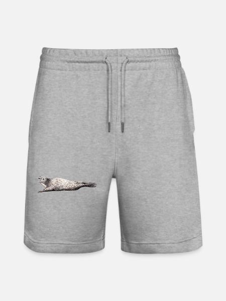 Phoca vitulina - Foca - Phoque - Seehund - Stanley/Stella Unisex Bio Joggingshorts Trainer - Grau meliert