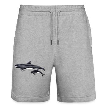 Pygmy killer whale - Pygmy killer whale - Orque pygmée - Stanley/Stella Trainer Unisex Organic Jogging Shorts - heather grey - Front - Nik (191cm) & Marisol (170cm)