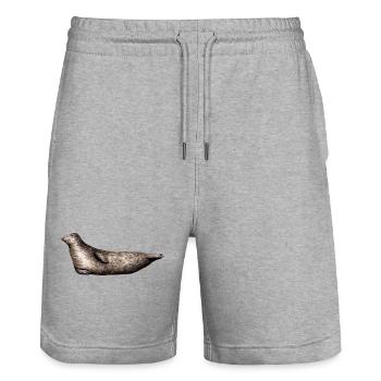 Grau Siegel - Siegel Grau - Grau Phoque - Stanley/Stella Unisex Bio Joggingshorts Trainer  - Grau meliert - Vorne - Nik (191cm) & Marisol (170cm)