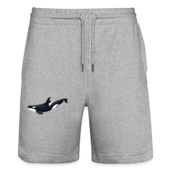 Orca - killer whale - orque - Stanley/Stella Trainer Unisex Organic Jogging Shorts - heather grey - Front - Nik (191cm) & Marisol (170cm)