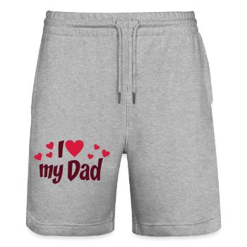 2541614 15534613 dad - Stanley/Stella Unisex Bio Joggingshorts Trainer  - Grau meliert - Vorne - Nik (191cm) & Marisol (170cm)