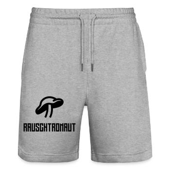 Rauschtronaut (Party-Shirt) - Stanley/Stella Unisex Bio Joggingshorts Trainer  - Grau meliert - Vorne - Nik (191cm) & Marisol (170cm)