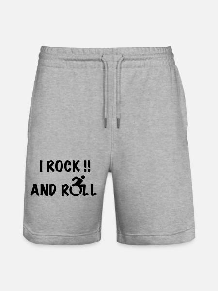 I rock and roll in my wheelchair # - Stanley/Stella Trainer Unisex Organic Jogging Shorts - heather grey