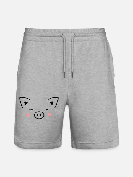 Piglet Piglet sow - Stanley/Stella Trainer Unisex Organic Jogging Shorts - heather grey