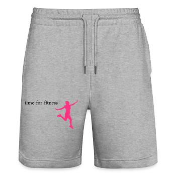 fitness - Stanley/Stella Trainer Unisex Organic Jogging Shorts - heather grey - Front - Nik (191cm) & Marisol (170cm)