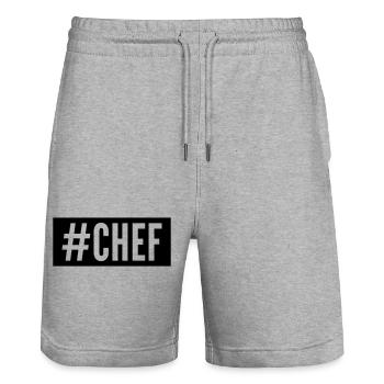 boss - Stanley/Stella Trainer Unisex Organic Jogging Shorts - heather grey - Front - Nik (191cm) & Marisol (170cm)
