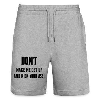 Don't let me get out of my wheelchair # - Stanley/Stella Trainer Unisex Organic Jogging Shorts - heather grey - Front - Nik (191cm) & Marisol (170cm)