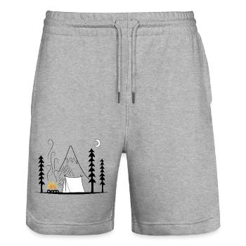 Camping - Stanley/Stella Unisex Bio Joggingshorts Trainer  - Grau meliert - Vorne - Nik (191cm) & Marisol (170cm)