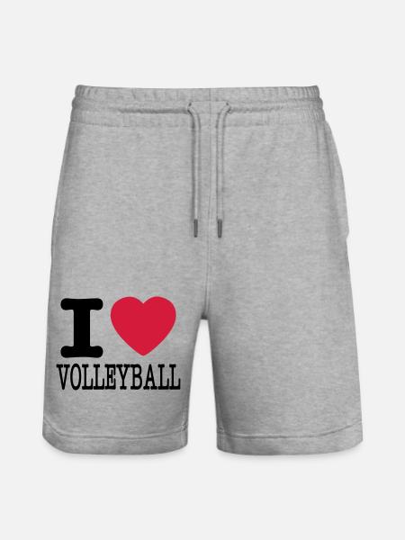 i love volleyball / ik hou van volleybal shirt - Stanley/Stella uniseks bio-joggingshorts Mover  - grijs gemêleerd