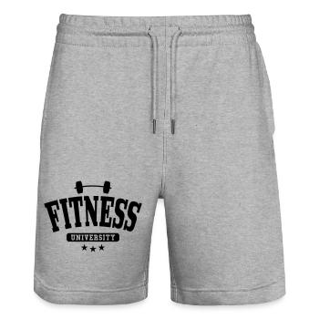 Université de fitness - Short de jogging bio TRAINER Stanley/Stella unisexe - gris chiné - Devant - Nik (191cm) & Marisol (170cm)