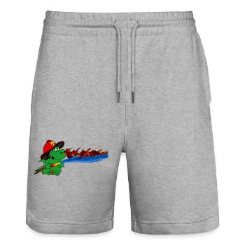 Feuerdrache Feuerwehrheld Geschenk - Stanley/Stella Unisex Bio Joggingshorts Trainer  - Grau meliert - Vorne - Nik (191cm) & Marisol (170cm)