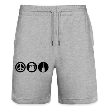 Peace | Beer | Rock | Frieden | Bier | Rock & Roll - Short de jogging bio TRAINER Stanley/Stella unisexe - gris chiné - Devant - Nik (191cm) & Marisol (170cm)