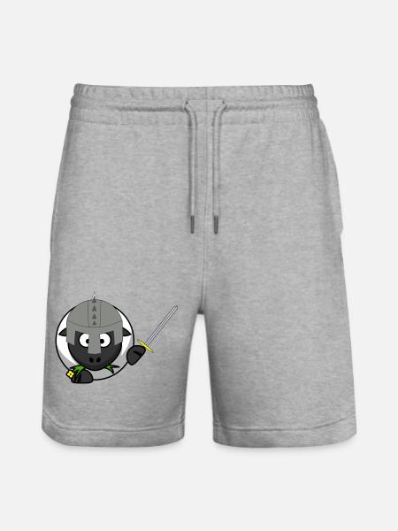 KnightSheep in battle - Stanley/Stella Trainer Unisex Organic Jogging Shorts - heather grey