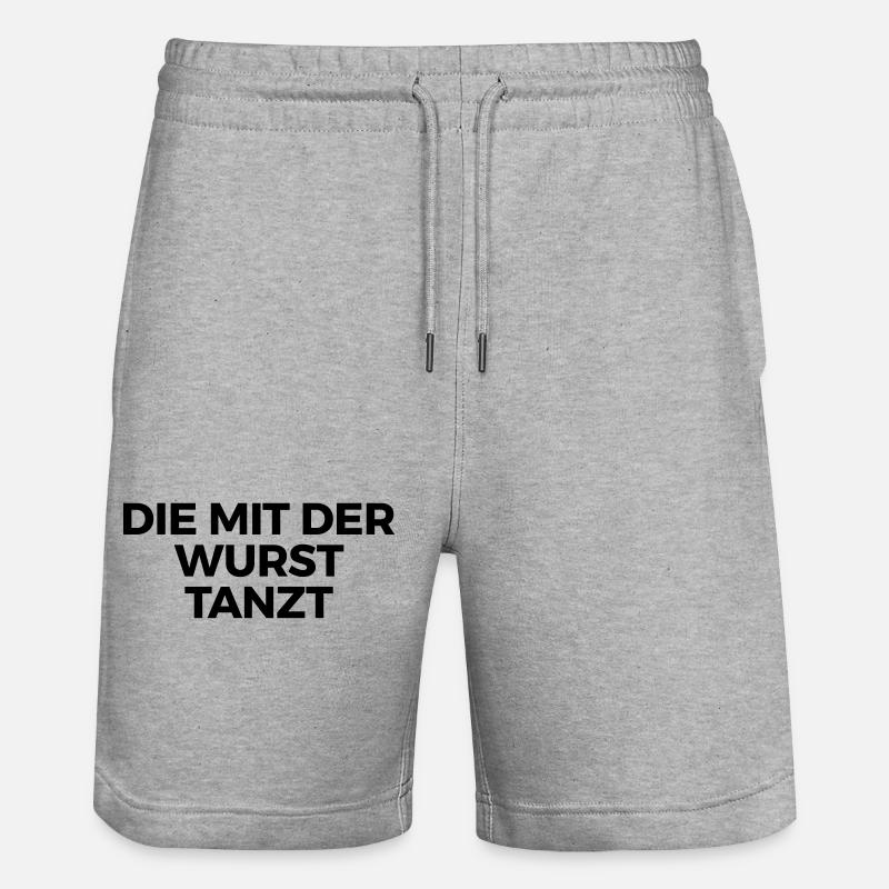 Die mit der Wurst tanzt - Stanley/Stella Unisex Bio Joggingshorts Trainer  - Grau meliert