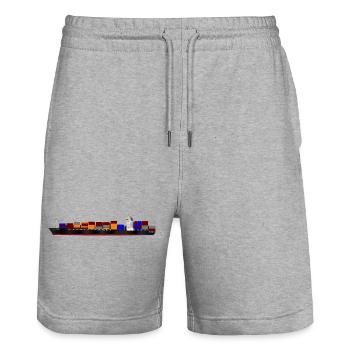 Container Ship - Stanley/Stella Unisex Bio Joggingshorts Trainer  - Grau meliert - Vorne - Nik (191cm) & Marisol (170cm)