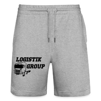 Logistik Group - Stanley/Stella Unisex Bio Joggingshorts Trainer  - Grau meliert - Vorne - Nik (191cm) & Marisol (170cm)