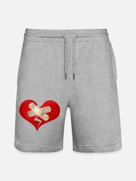 Heilender Herzverband - Stanley/Stella Unisex Bio Joggingshorts Trainer - Grau meliert