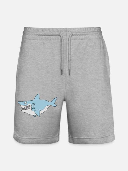 Shark smile - Stanley/Stella Trainer Unisex Organic Jogging Shorts - heather grey