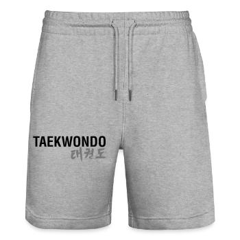 TAEKWONDO - Short de jogging bio TRAINER Stanley/Stella unisexe - gris chiné - Devant - Nik (191cm) & Marisol (170cm)