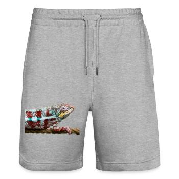 chameleon - Stanley/Stella Trainer Unisex Organic Jogging Shorts - heather grey - Front - Nik (191cm) & Marisol (170cm)