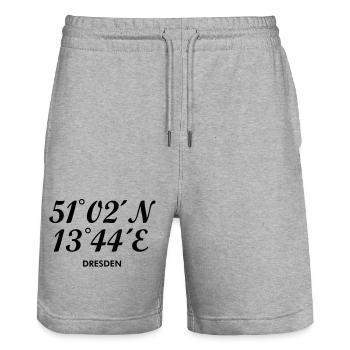 Dresden Koordinaten - Stanley/Stella Unisex Bio Joggingshorts Trainer  - Grau meliert - Vorne - Nik (191cm) & Marisol (170cm)