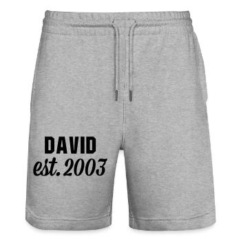 David est 2003 - Stanley/Stella Unisex Bio Joggingshorts Trainer  - Grau meliert - Vorne - Nik (191cm) & Marisol (170cm)