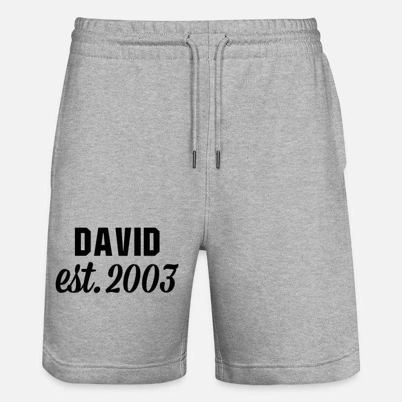 David est 2003 - Stanley/Stella Unisex Bio Joggingshorts Trainer  - Grau meliert