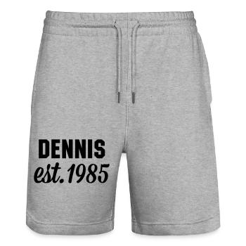 Dennis est 1985 - Stanley/Stella Unisex Bio Joggingshorts Trainer  - Grau meliert - Vorne - Nik (191cm) & Marisol (170cm)