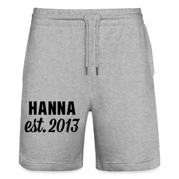 Hanna est 2013 - Stanley/Stella Unisex Bio Joggingshorts Trainer  - Grau meliert - Vorne - Nik (191cm) & Marisol (170cm)
