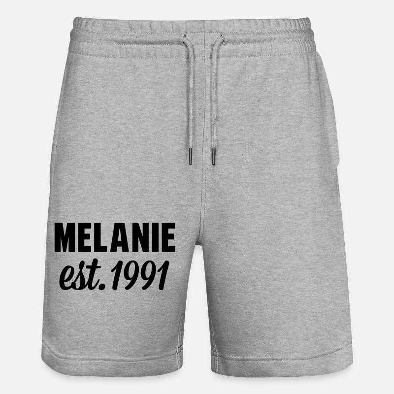 Melanie est 1991 - Stanley/Stella Unisex Bio Joggingshorts Trainer  - Grau meliert