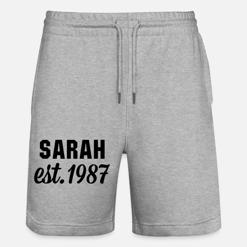 Sarah est 1987 - Stanley/Stella Unisex Bio Joggingshorts Trainer  - Grau meliert