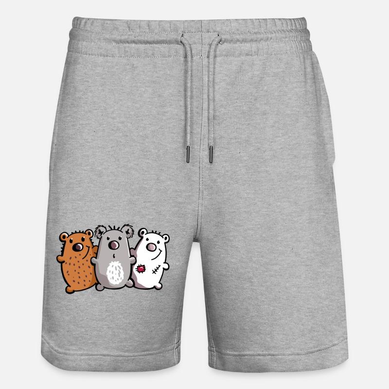 Bären Trio - Bärchen - Koala - Eisbär - Braunbär - Stanley/Stella Unisex Bio Joggingshorts Trainer - Grau meliert