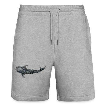 Whale shark - Stanley/Stella Trainer Unisex Organic Jogging Shorts - heather grey - Front - Nik (191cm) & Marisol (170cm)