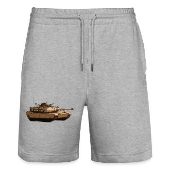 M1 Abrams - Short de jogging bio TRAINER Stanley/Stella unisexe - gris chiné - Devant - Nik (191cm) & Marisol (170cm)