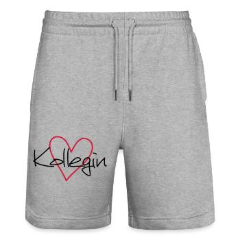 Coeur collègue collègue cadeau préféré - Short de jogging bio TRAINER Stanley/Stella unisexe - gris chiné - Devant - Nik (191cm) & Marisol (170cm)
