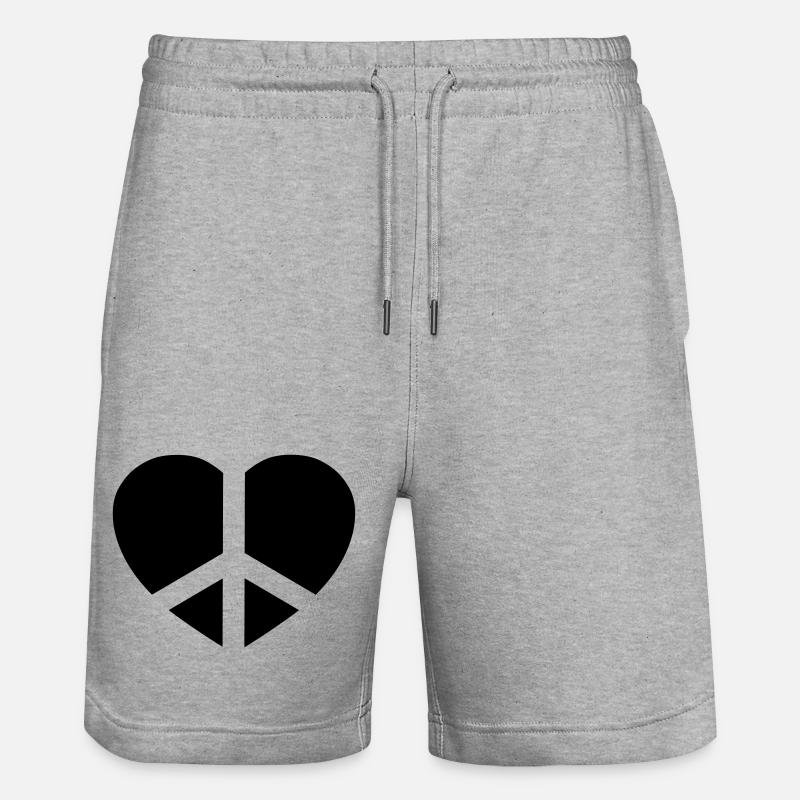 Frieden & Liebe - Stanley/Stella Unisex Bio Joggingshorts Trainer  - Grau meliert