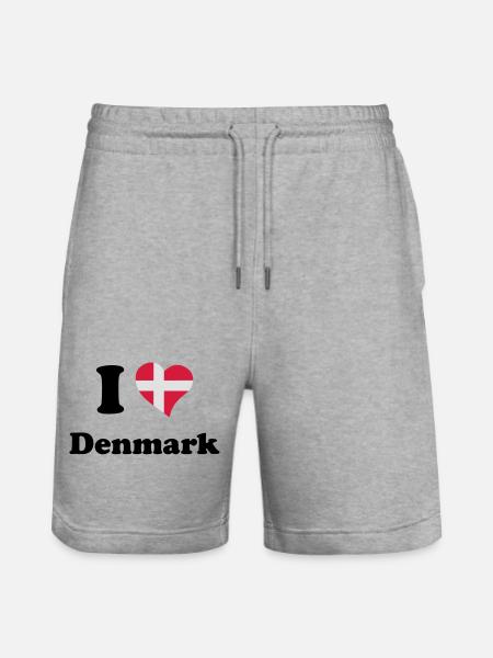 I love Denmark - Stanley/Stella Trainer Unisex Organic Jogging Shorts - heather grey