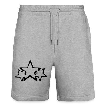 stars - Stanley/Stella Trainer Unisex Organic Jogging Shorts - heather grey - Front - Nik (191cm) & Marisol (170cm)