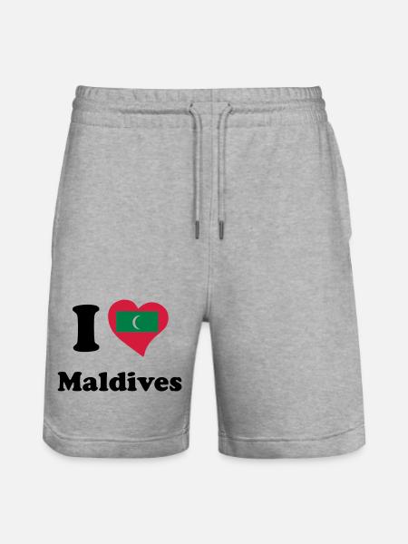 I love Maldives - Io amo Maldive - Pantaloncini da jogger ecologici unisex Trainer di Stanley/Stella - grigio melange