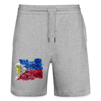 Vintage Flag Philippines - Short de jogging bio TRAINER Stanley/Stella unisexe - gris chiné - Devant - Nik (191cm) & Marisol (170cm)