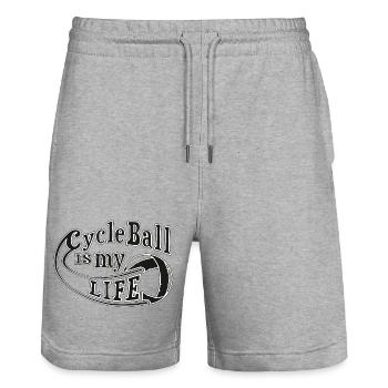 Radball | Cycle Ball is my Life - Stanley/Stella Unisex Bio Joggingshorts Trainer  - Grau meliert - Vorne - Nik (191cm) & Marisol (170cm)